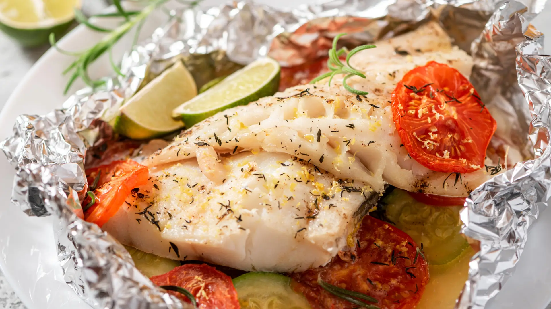 Cod fish with vegetables in Foil - MealMaps