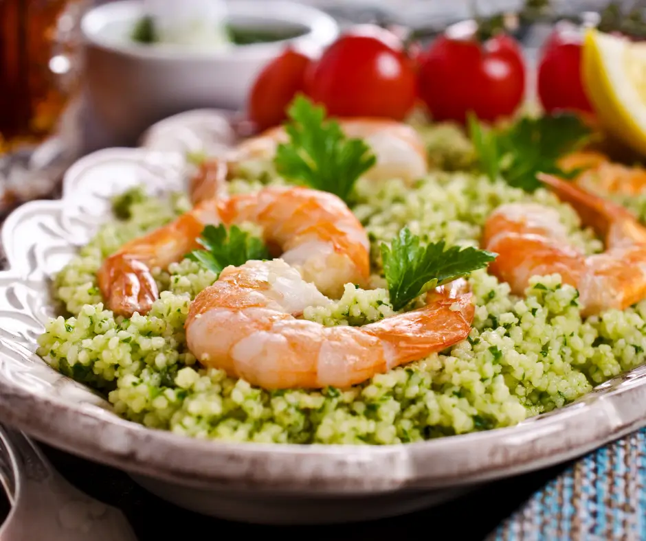 Shrimp with Arugula Couscous - MealMaps