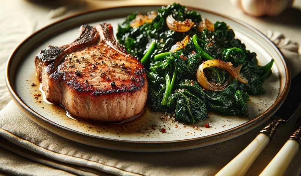 Pork Chops and Sautéed Greens - MealMaps