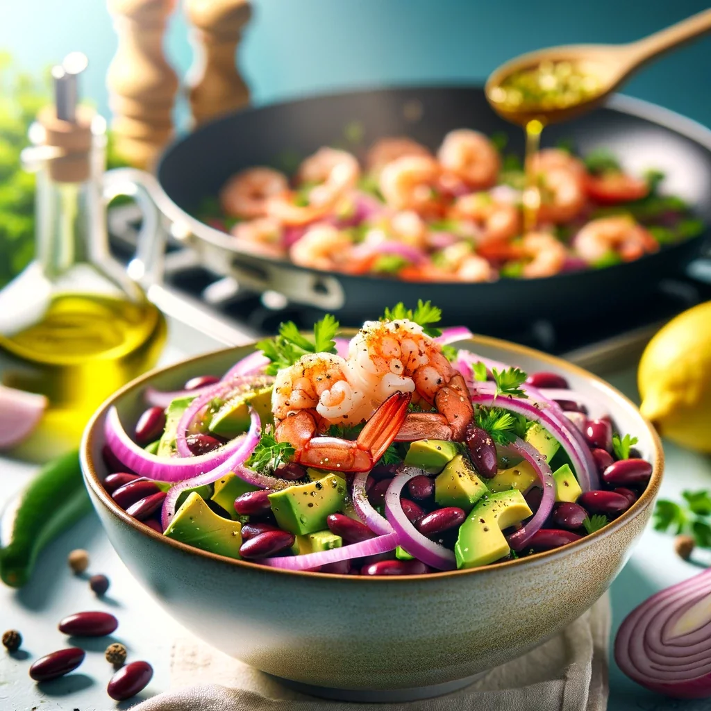 Shrimp Avocado and Red Beans Salad - MealMaps