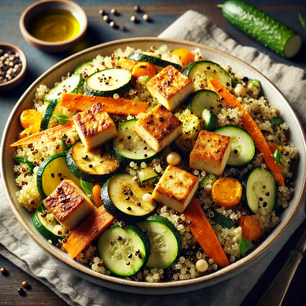 Quinoa and Roasted Vegetable Salad with Tofu - MealMaps
