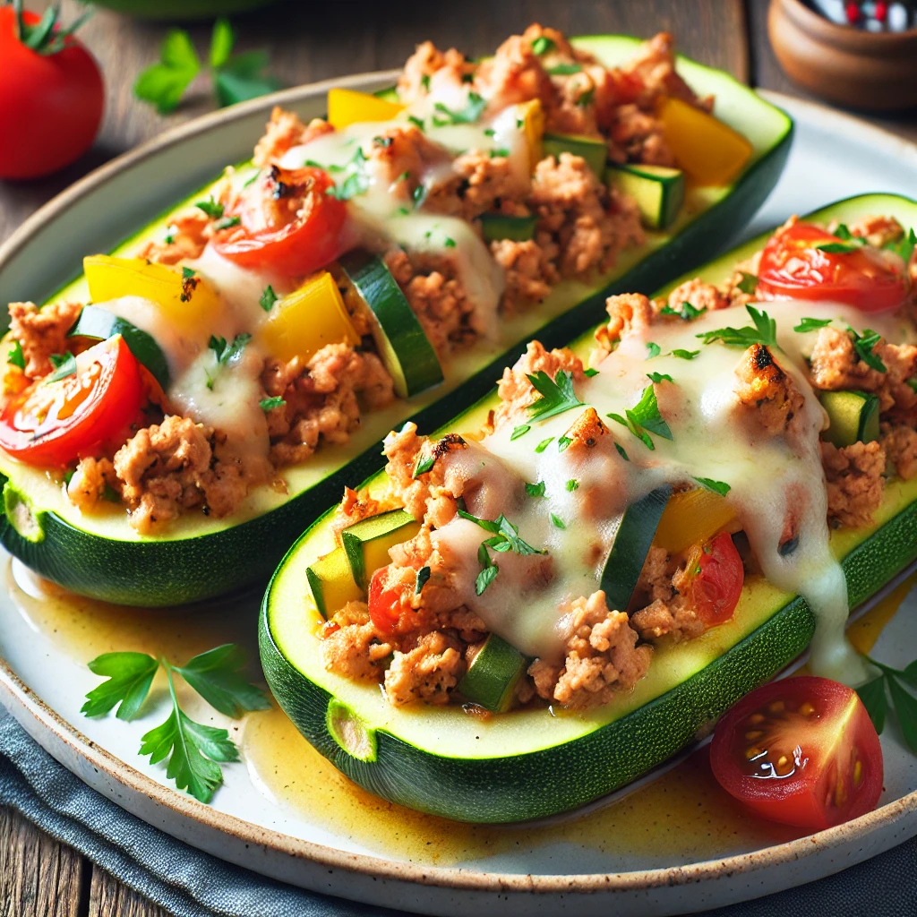 Turkey and Vegetable Stuffed Zucchini Boats (TF) - MealMaps