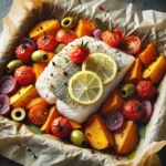 Baked Lemon Cod with Olives